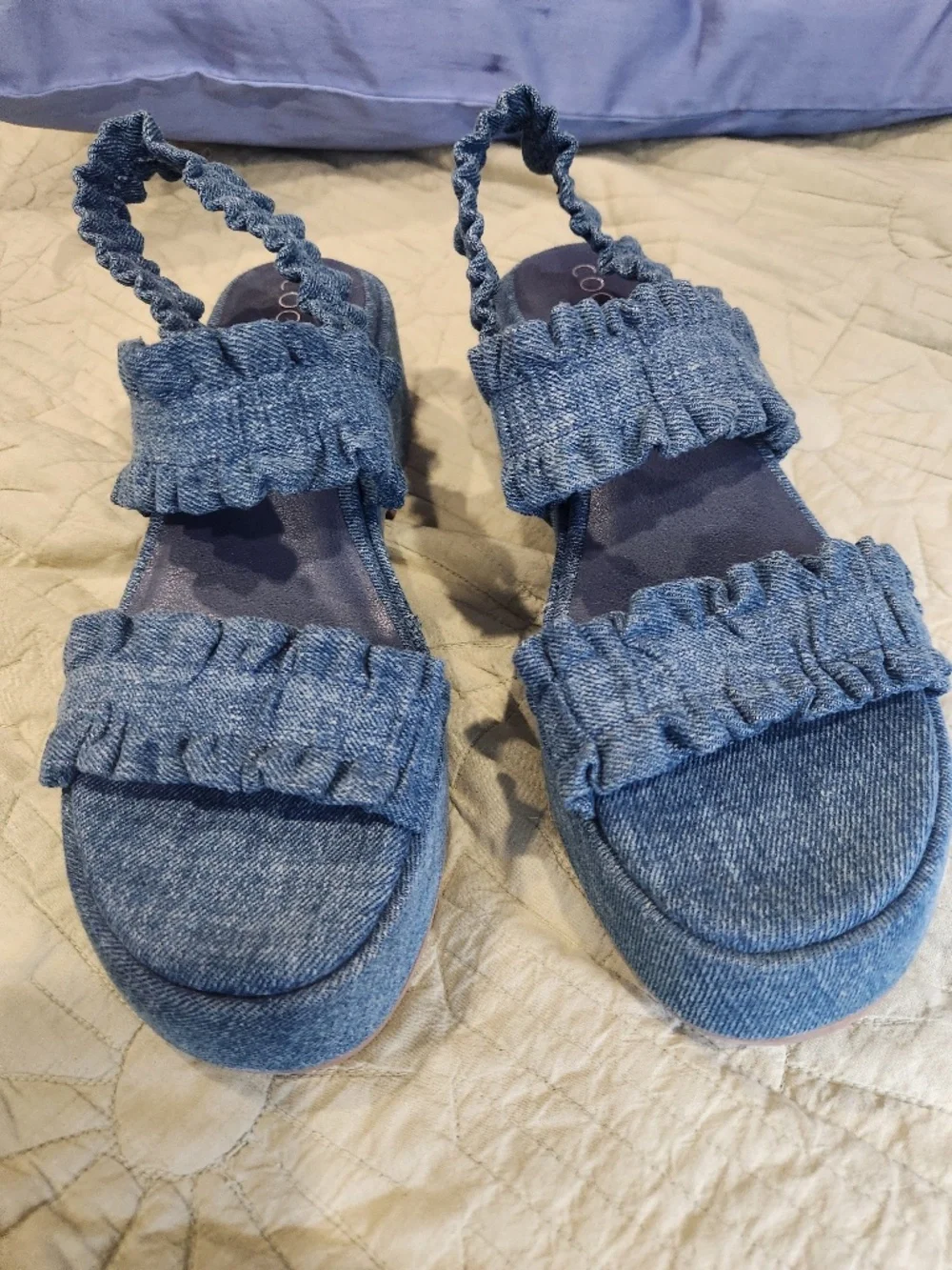 Denim Platform sandals size 10 Urban outfitters new no box